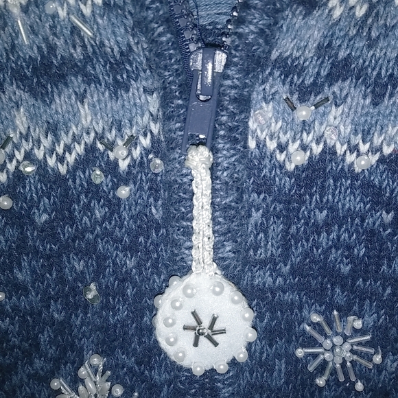 Heirloom Christmas XL Blue Snowflake Sweater Plus Petite - Picture 6 of 9